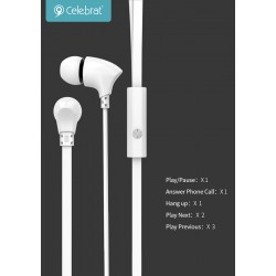 CELEBRAT Earphones με μικρόφωνο G3, on/off, 10mm, 1.2m, μαύρα