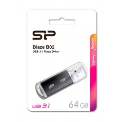 SILICON POWER USB Flash B02, 64GB, USB 3.2 Gen1, μαύρο