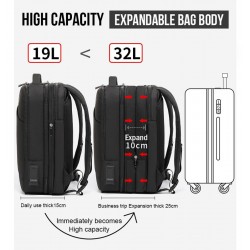 ARCTIC HUNTER τσάντα πλάτης B00345-BK με θήκη laptop 15.6", USB, μαύρη