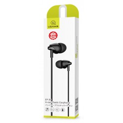 USAMS earphones με μικρόφωνο EP-39, 10mm, 1.2m, μαύρα