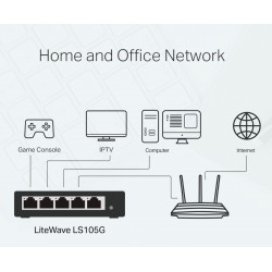 TP-LINK Desktop Switch LS105G, 5-port 10/100/1000Mbps, Ver. 1.0