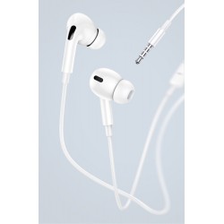 USAMS earphones με μικρόφωνο EP-41, 3.5mm, 10mm, 1.2m, λευκά