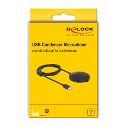 DELOCK μικρόφωνο 20672, πυκνωτικό, omnidirectional, με mute, USB