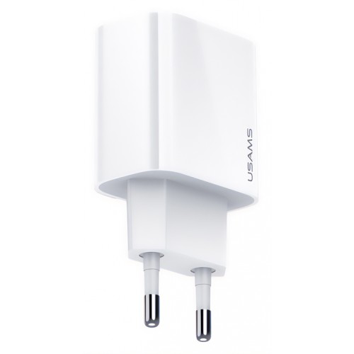 USAMS φορτιστής τοίχου US-CC118, 1x type-C, PD3.0 20W 3A, λευκός