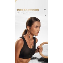 USAMS earphones με μικρόφωνο US-SJ482, Type-C, 10mm, 1.2m, μαύρα