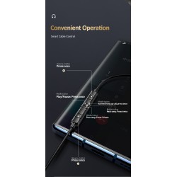 USAMS earphones με μικρόφωνο US-SJ482, Type-C, 10mm, 1.2m, μαύρα