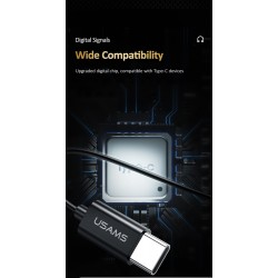 USAMS earphones με μικρόφωνο US-SJ482, Type-C, 10mm, 1.2m, πράσινα