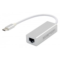 Αντάπτορας USB Type-C σε RJ45 ST735, 1000Mbps, RTL8153, ασημί