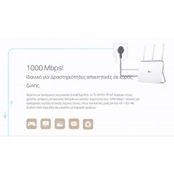 TP-LINK Powerline kit TL-PA7017P, Passthrough, AV100 Gigabit, Ver. 4.0
