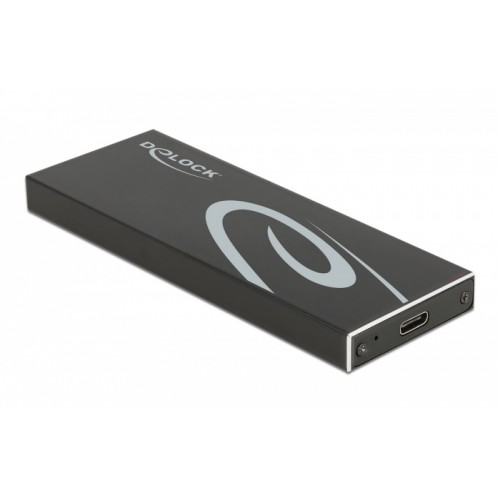 DELOCK θήκη για Μ.2 key B SSD 42003, Type-C, USB3.2 10Gbps, μαύρη