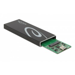 DELOCK θήκη για Μ.2 key B SSD 42003, Type-C, USB3.2 10Gbps, μαύρη