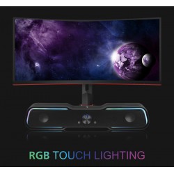 POWERTECH Gaming soundbar PT-974, 2x 5W RMS, 3.5mm, RGB, μαύρο