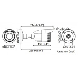 HIKVISION IP κάμερα HiWatch HWI-B640H-Z, POE, 2.8-12mm, 4MP, IP67