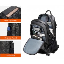 ARCTIC HUNTER τσάντα πλάτης B00387 με θήκη laptop 15.6", 26L, USB, μπλε