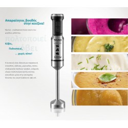 BRUNO ραβδομπλέντερ BRN-0092, ρυθμιζόμενη ταχύτητα, 1200W, inox-μάυρο