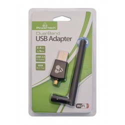 POWERTECH ασύρματος USB αντάπτορας PT-1042, 600Mbps, 2.4/5GHz