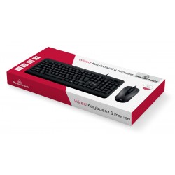 POWERTECH set ποντίκι & πληκτρολόγιο PT-1067, ενσύρματο, 1000dpi, μαύρο