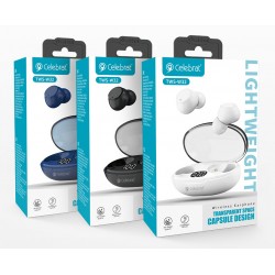 CELEBRAT earphones με θήκη φόρτισης TWS-W32, True Wireless, μαύρα
