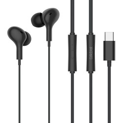 CELEBRAT earphones με μικρόφωνο D13, USB-C, 1.2m, μαύρα
