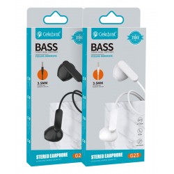 CELEBRAT earphones με μικρόφωνο G23, 3.5mm, 1.2m, λευκά