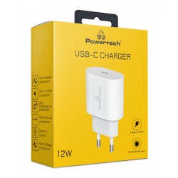 POWERTECH φορτιστής τοίχου PT-1150, USB-C, 12W, λευκός