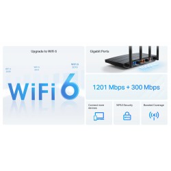 TP-LINK Router Archer AX12, WiFi 6, 1.5Gbps AX1500, Dual Band, Ver. 1.0