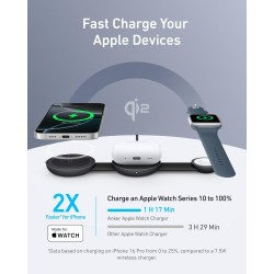 ANKER MagGo UFO 3-in-1 Charger 15W Foldable Black