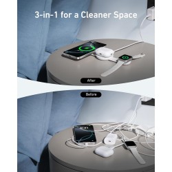ANKER MagGo UFO 3-in-1 Charger 15W Foldable White