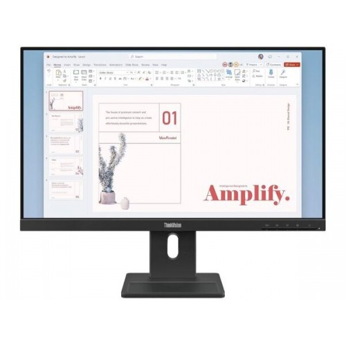 LENOVO Monitor ThinkVision E24-40 23.8" IPS FHD, Slim Bezel, HDMΙ, Display Port, VGA, Height adjustable, Speakers, 3YearsW