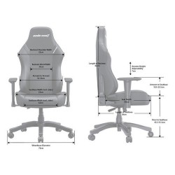 ANDA SEAT Gaming Chair LUNA Large Grey Fabric