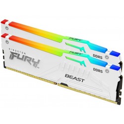 KINGSTON Memory KF560C30BWEAK2-32 FURY Beast WHITE RGB  DDR5, 6000MT/s, 32GB KIT OF 2