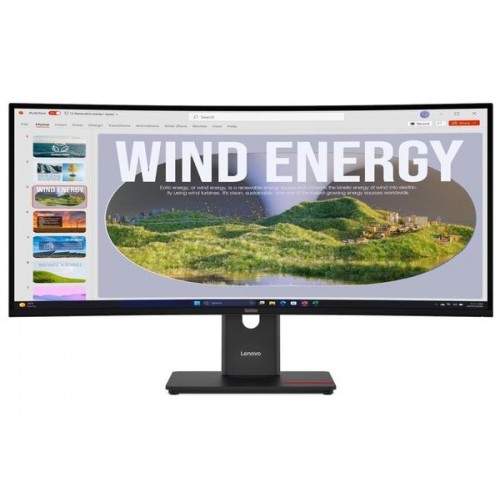 LENOVO Monitor ThinkVision T34WD-40 34" WQHD VA, Curved, RJ45, HDMI, USB-C, Display Port,  Height adjustable, 3YearsW