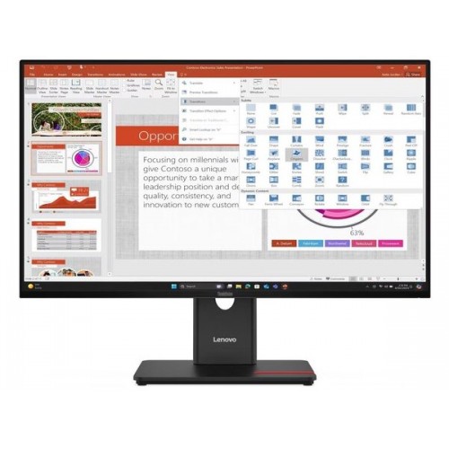 LENOVO Monitor ThinkVision T27-40 27" FHD IPS, Display Port,HDMI,USB,USBC,VGA,Height Adjust,3YearsW
