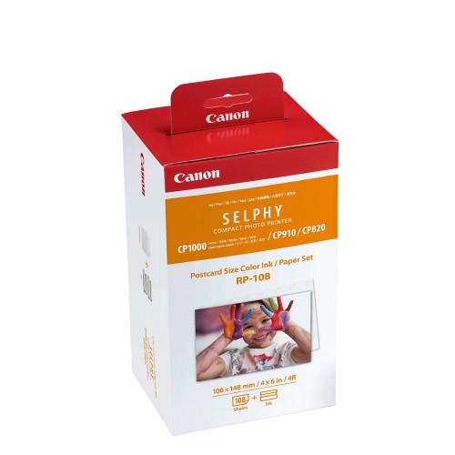 Canon RP-108 Tri-Color Ink Photo Paper Set 108 sheets for SELPHY series (8568B001) (CANRP-108)