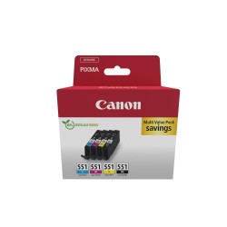 Canon Μελάνι Inkjet CLI-551 CMYK Carton Pack (6509B015) (CANCLI-551VP)
