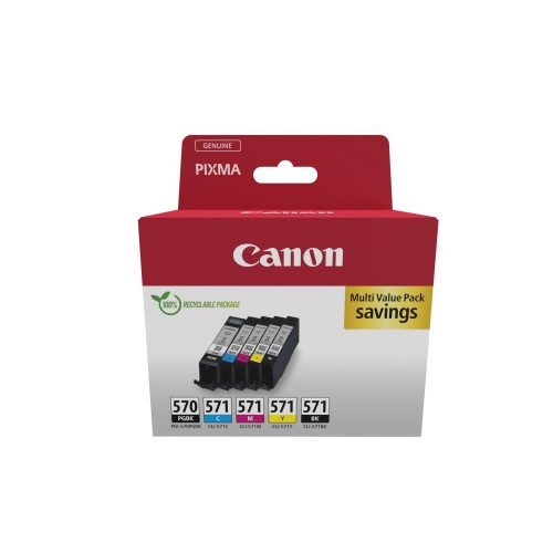 Canon Μελάνι Inkjet PGI-570 CLI-571 Ink 5 Colours (0372C006) (CANCLI-571MP)