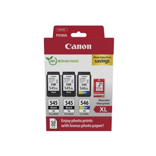 Canon Μελάνι Inkjet PG-545XLx2 CL-546XL Ph. Value Pack (8286B015) (CANCL-546XLPVP) *