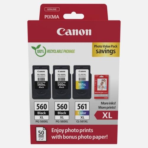 Canon Μελάνι Inkjet PG-560XLx2 CL-561XL Ph.Val.Pk (3712C012) (CANCL-561XLPMP) *