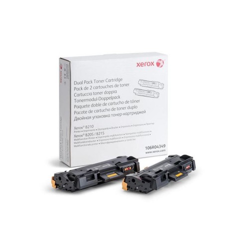 XEROX B205 210 215 TONER CRTR BLACK DUAL PACK (3k) (106R04349) (XER106R04349)