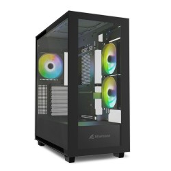 Sharkoon Rebel C60 RGB Gaming Midi Tower Κουτί Υπολογιστή με Πλαϊνό Παράθυρο Μαύρο (REBC60RG