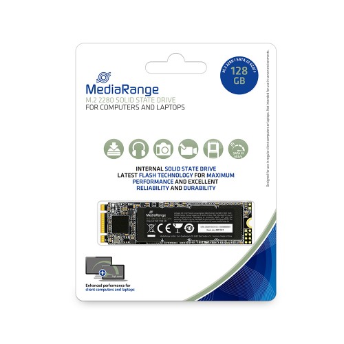 MediaRange Internal M.2 2280 solid state drive, SATA 6 Gb s, 128GB (MR1021)
