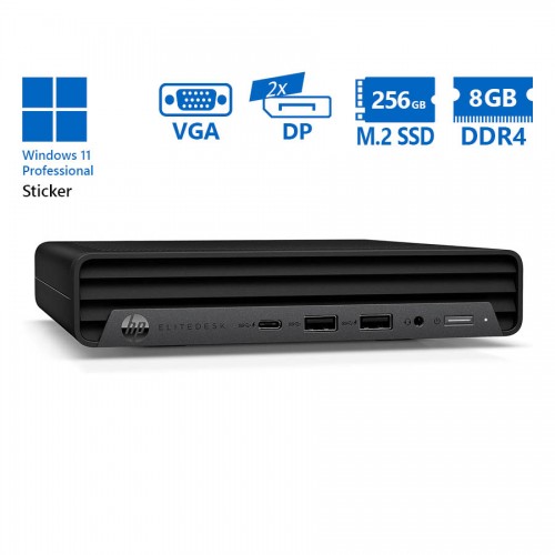 HP (A-) EliteDesk 800G6 DM i5-10500/8GB DDR4/256GB M.2 SSD/No ODD/11P Grade A- Refurbished PC