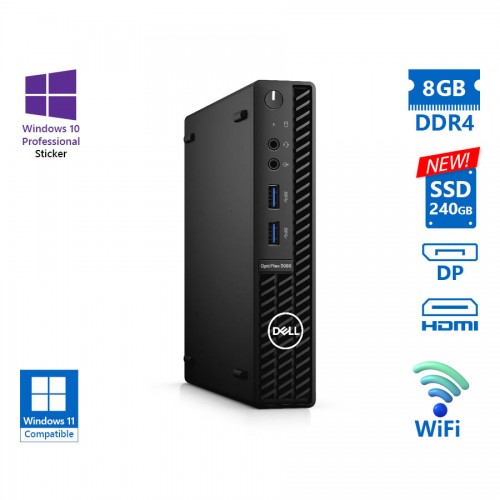 Dell Optiplex 3080 DM WiFi i5-10500T/8GB DDR4/240GB SSD New/No ODD/10P Grade A Refurbished PC
