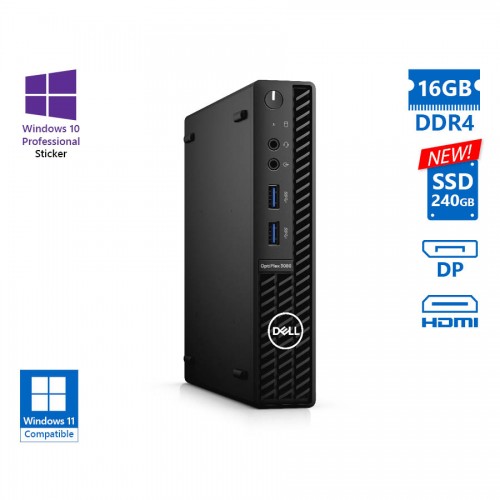 Dell Optiplex 3080 DM i5-10500T/16GB DDR4/240GB SSD New/No ODD/10P Grade A Refurbished PC
