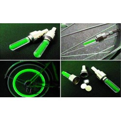 Καπάκι βαλβίδας ποδηλάτου AG304B, LED, 6.5cm, 2τμχ, πράσινο