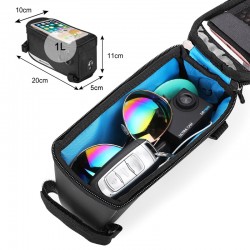 WOZINSKY τσαντάκι ποδηλάτου WBB6BK με θήκη κινητού 6.5", 1l, μαύρο