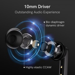 QCY T13 ANC Black - TWS 10mm Dynamic Driver, 4-mic 28dB ANC, Bluetooth 5.3, 7hr-30hr, 75ms latency