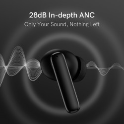 QCY T13 ANC Black - TWS 10mm Dynamic Driver, 4-mic 28dB ANC, Bluetooth 5.3, 7hr-30hr, 75ms latency
