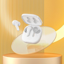 QCY T13 TWS WHITE Dual Driver 4-mic noise cancel. True Wireless Earbuds - Quick Charge 380mAh