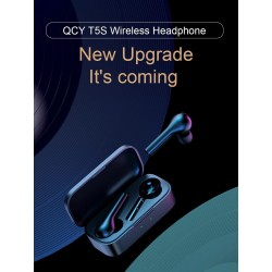 QCY T5 TWS BLACK True Wireless Gaming Earbuds 5.1 Bluetooth Headphones ENC IPX5 Speaker 6mm 5hrs
